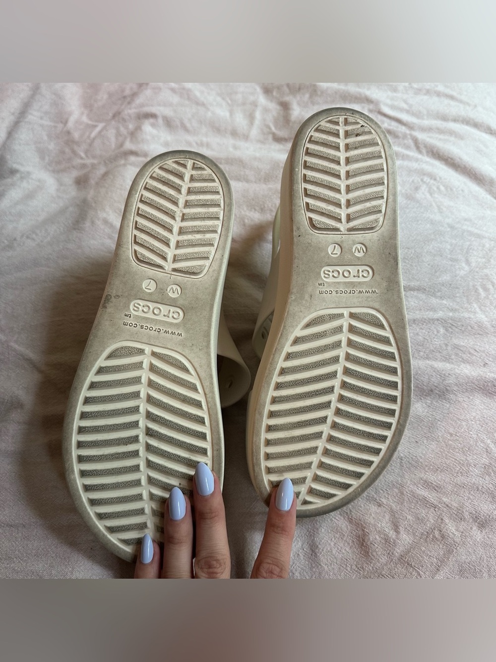 Crocs Women's Brooklyn 4U Platform Sandals Shoes in Stucco Cream size 7 strappy - Picture 6 of 9